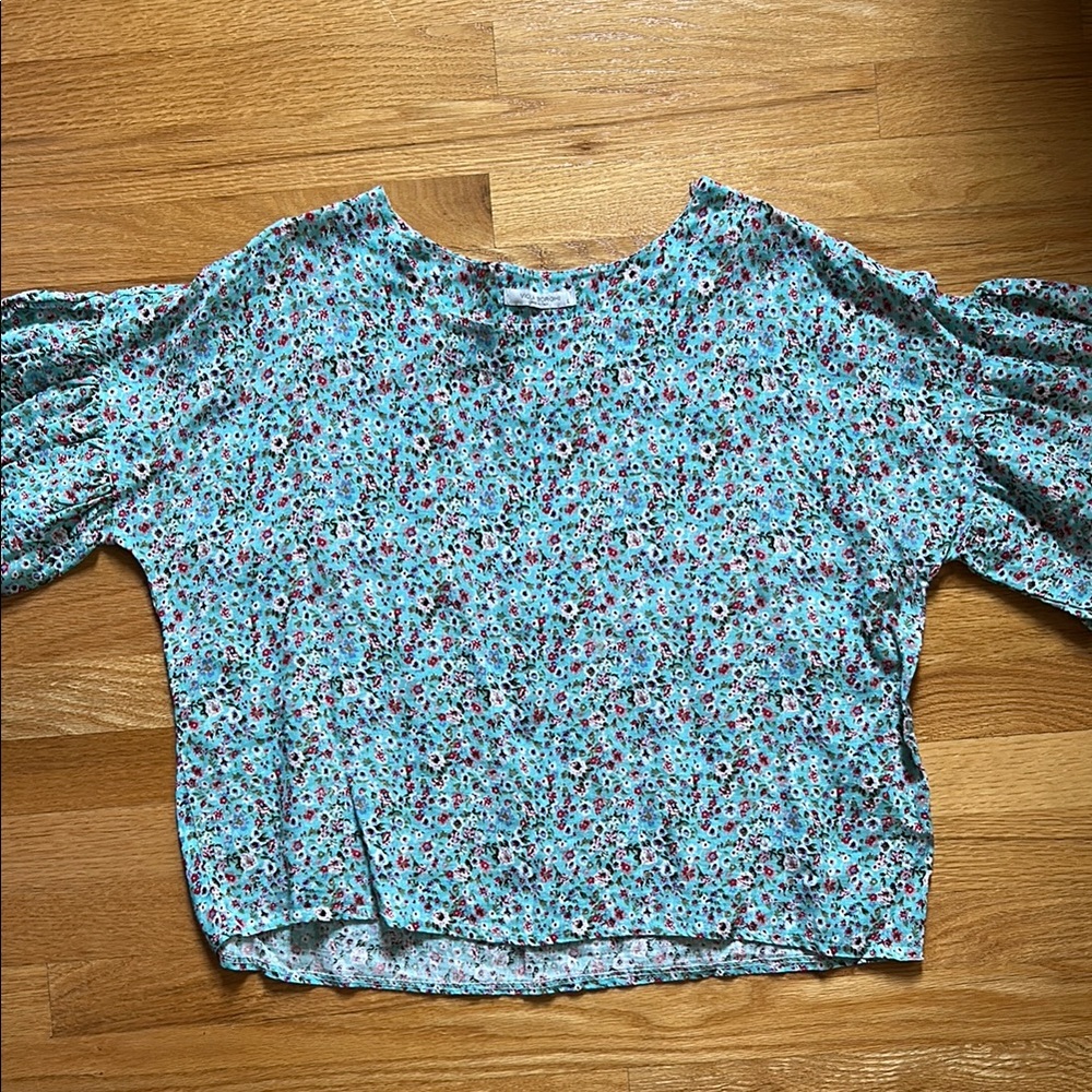 Floral Blue Women's Top